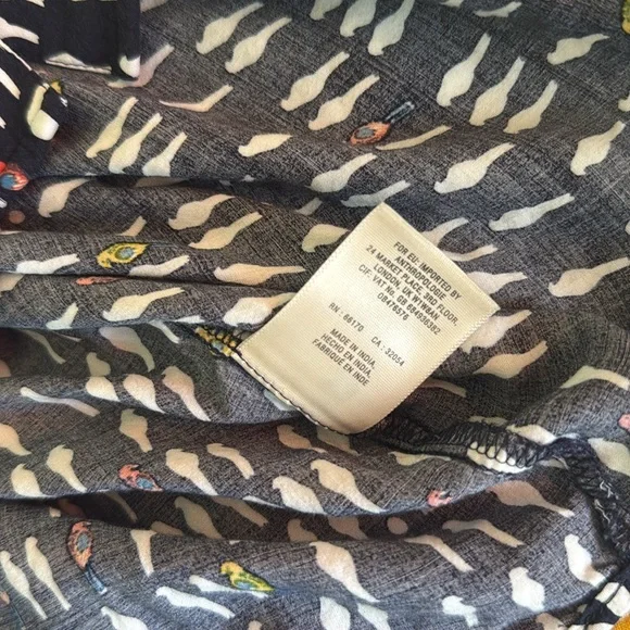 Maeve Anthropologie Bird Print Long Sleeve Button-down Blouse - Picture 5 of 6